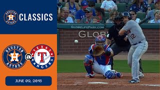 Astros @ Rangers - June 09, 2018 (Pitching staff strand 17 Rangers on base, Springer go-ahead run)