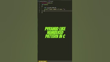 PYRAMID LIKE numbered pattern IN C