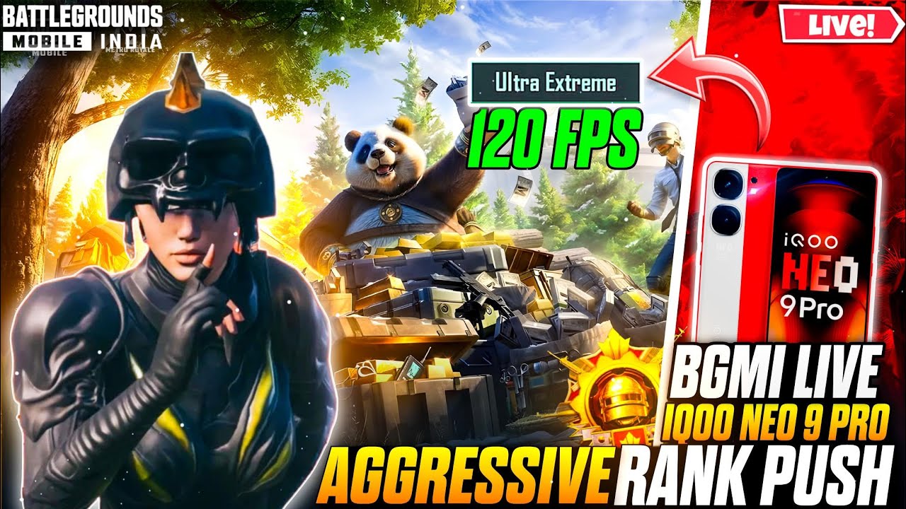 3.6 UPDATE 🔴120 FPS TEST IN IQOO NEO 9 PRO 🔥RUSH GAMEPLAY WITH LIVE FPS ...