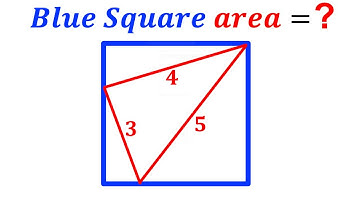 Can you calculate area of the Blue Square? | (Triangle) | #math #maths | #geometry