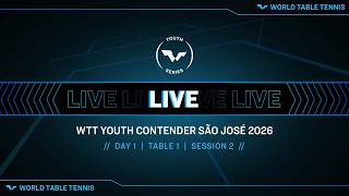 LIVE! | T1 | Day 1 | WTT Youth Contender São José 2026 | Session 2