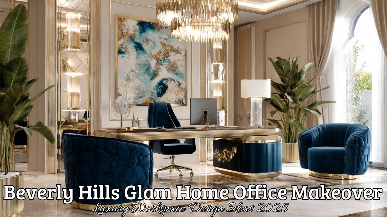 Beverly Hills Glam Home Office Makeover: Luxury Workspace Design Ideas ...