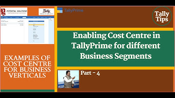 Enabling Cost Centre in TallyPrime for different Biz Verticals