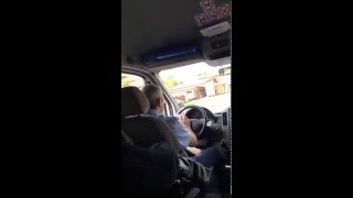 Airport Shuttle Driver Texting and Driving Distracted