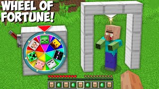 I can UPGRADE VILLAGER WITH THE WHEEL OF FORTUNE in Minecraft ! RANDOM MOB UPGRADE !