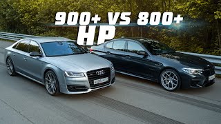 900+ л.с. Audi S8 vs 800+ л.с. BMW M5 F90. Боец-интеллигент