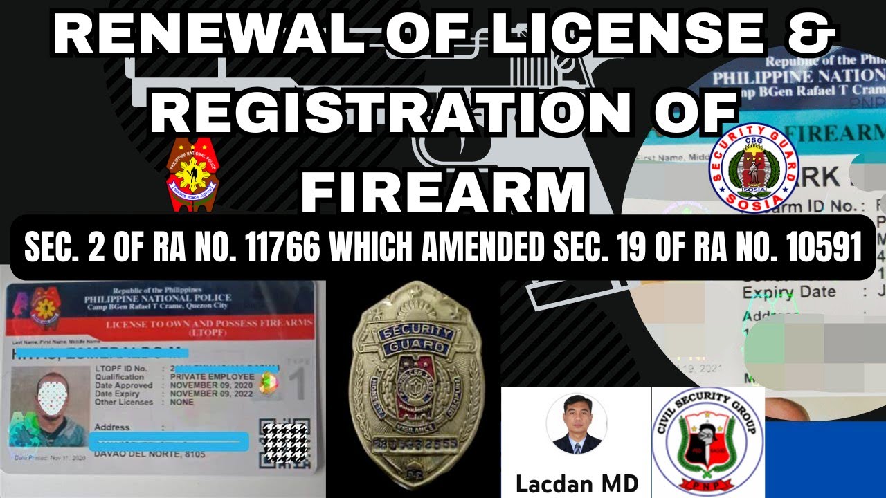 VALIDITY OF LICENSE AND REGISTRATION OF FIREARMS BASED ON RA NO. 11766