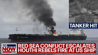 Details Israel-Hamas war: Yemen Houthi rebels fire missile at US warship, tanker hit | LiveNOW from FOX Update