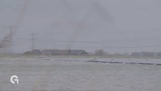 Drijvende Zonnepanelen Tijdens Storm Eunice