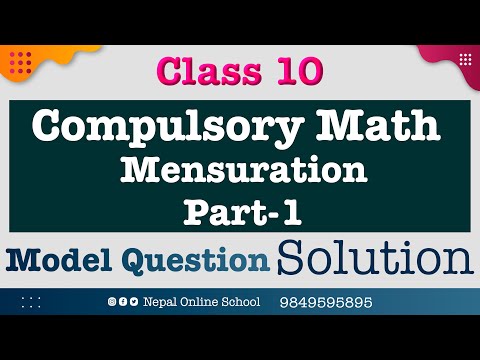 SEE Compulsory Math Mensuration 1 | SEE Model Question Solution #SEE #SEE MAth