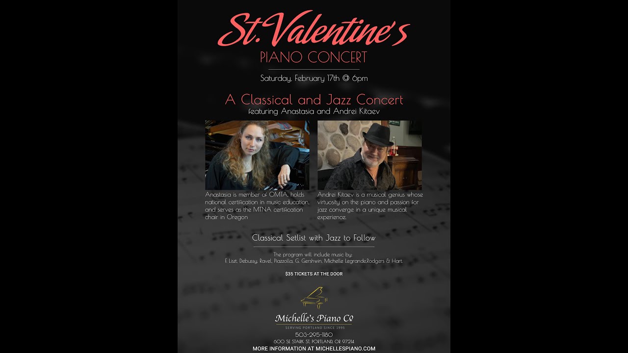 Anastasia Kitaev Valentine's Concert at Michelle's Piano in Portland, OR