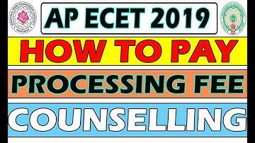 how to pay processing fees payment for ap ecet counselling || ap ecet 2019 || processing fee || bsd