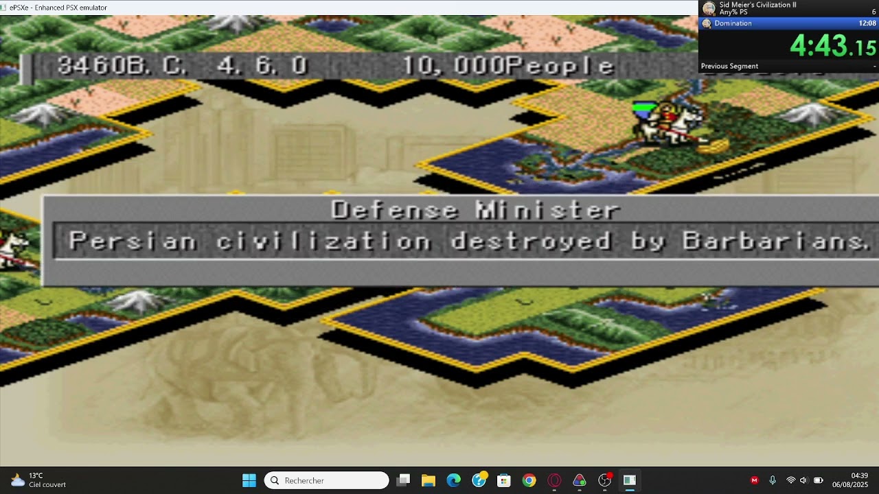 Civilization II Any% PS1 WR [Former] :11min18s