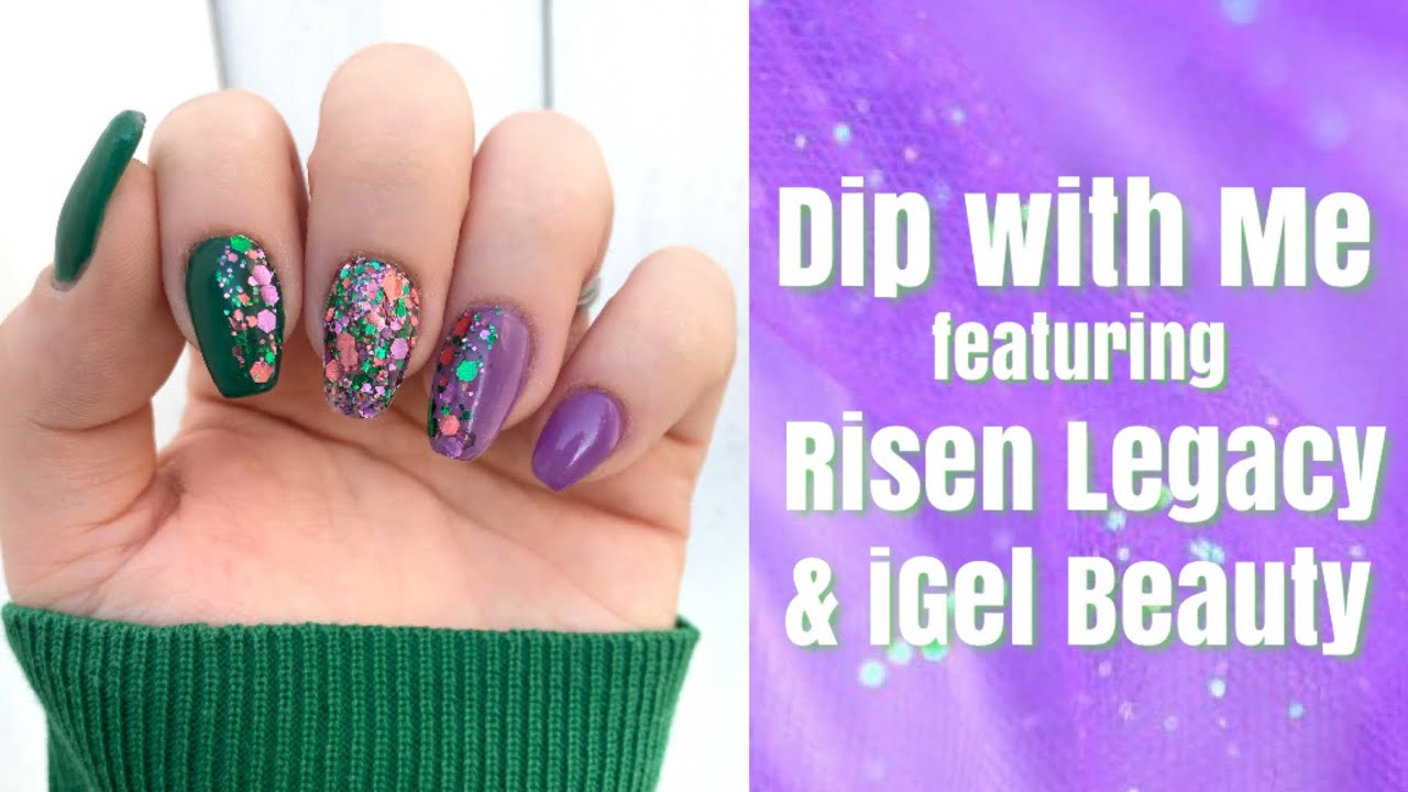 Fall into Christmas Dip Nails  | ft Risen Legacy and iGel | Chunky Glitter Vertical Ombré