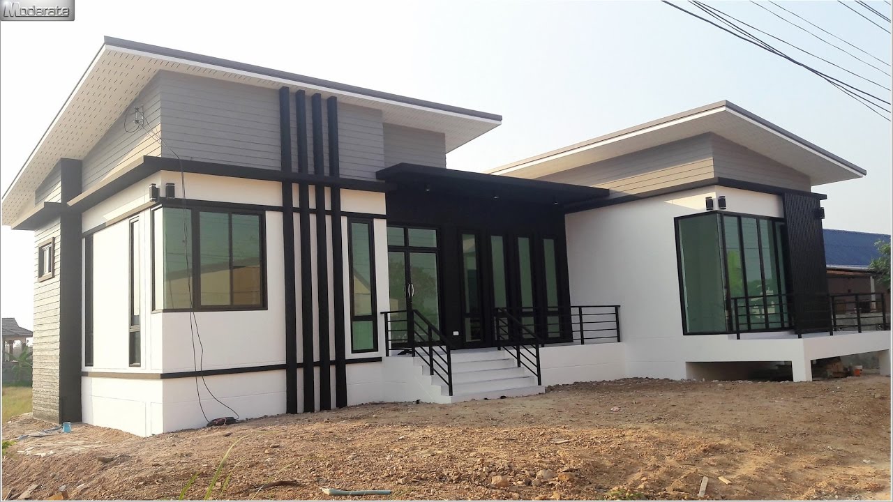 แบบบ้านโมเดิร์นชั้นเดียว MD15 จ.สระบุรี - YouTube