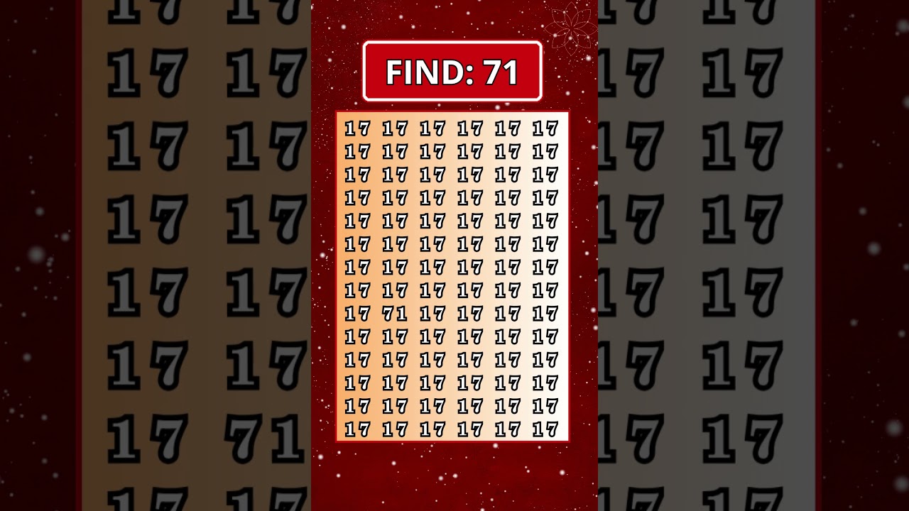 🔎 Are you genius? Eye test, focus — Can you find 71? 