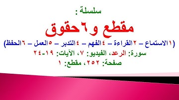 مقطع و6 حقوق (سورة الرعد الفيديو 7 الآيات: 19-24) (في المصحف صفحة 252 مقطع 1) محمد ماضي