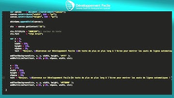 Comment créer du texte multi-lignes et un background avec canvas HTML5 JavaScript