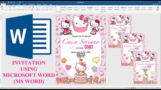 HELLO KITTY | How to make INVITATION in Microsoft Word (MS Word) | DIY | Cassy Soriano screenshot 4