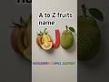 a to z fruits name