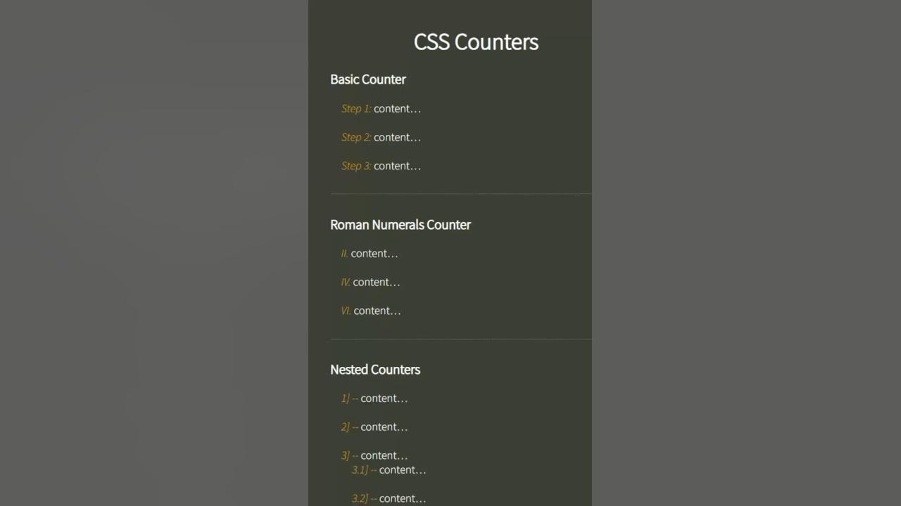 CSS Counters Explained in 1 Minute! #coding #css - YouTube