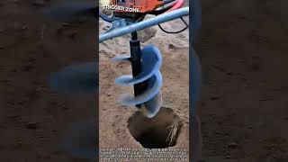 엔진 오거로 순식간에 구멍 뚫기 #worker #process #auger #farming #tools