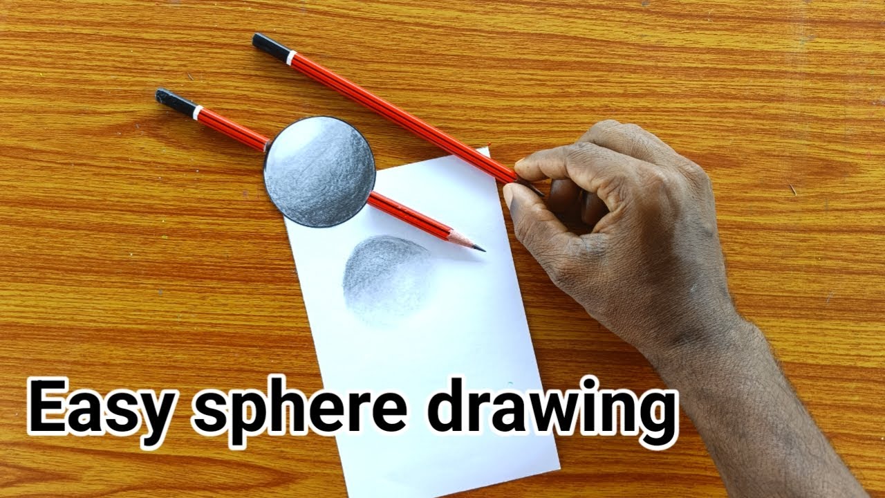 Easy sphere drawing / How to Draw a sphere shape / 3D Sphere/ Pencil ...
