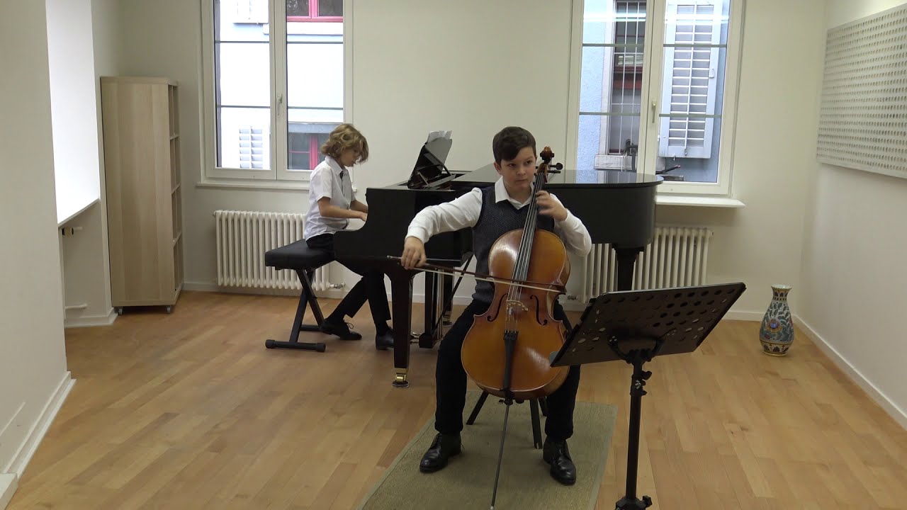 Benjamin Branson (11) and Arkady Brunner (10) play Tchaikovsky Nocturne in D minor.
