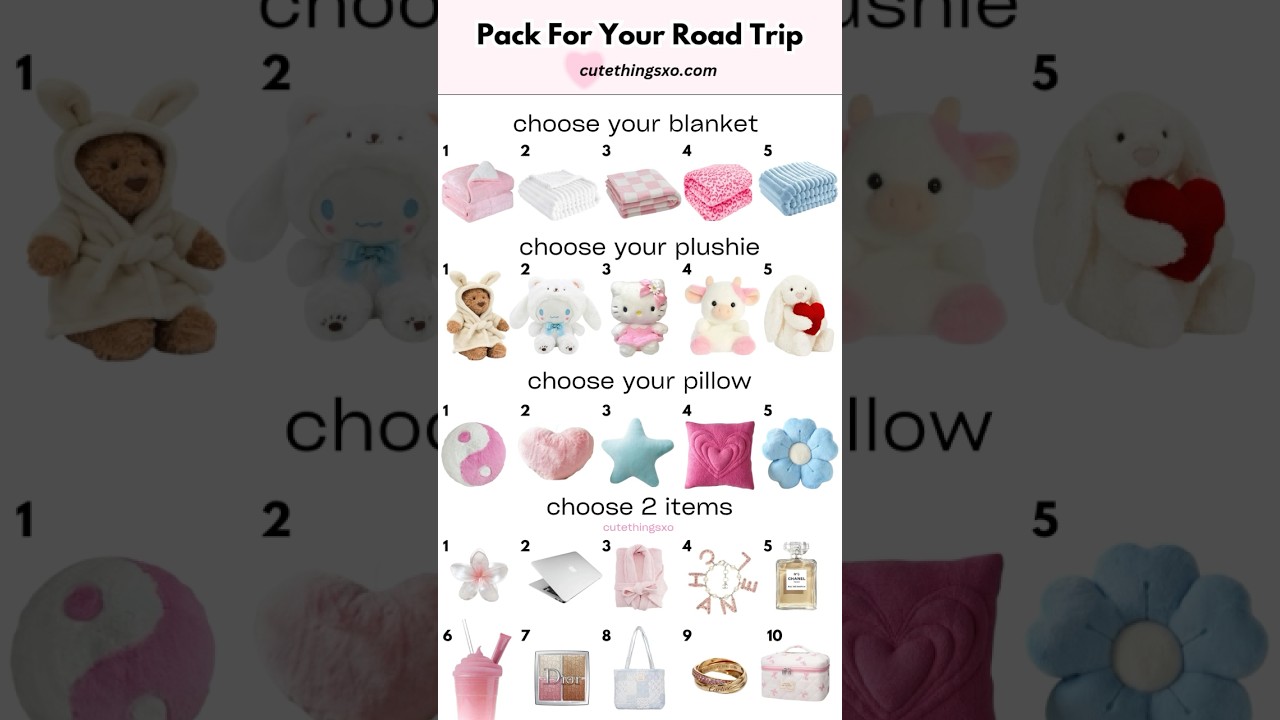 Pack for your road trip ☁️ 💕 