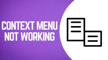 Right Click Context Menu Not Working