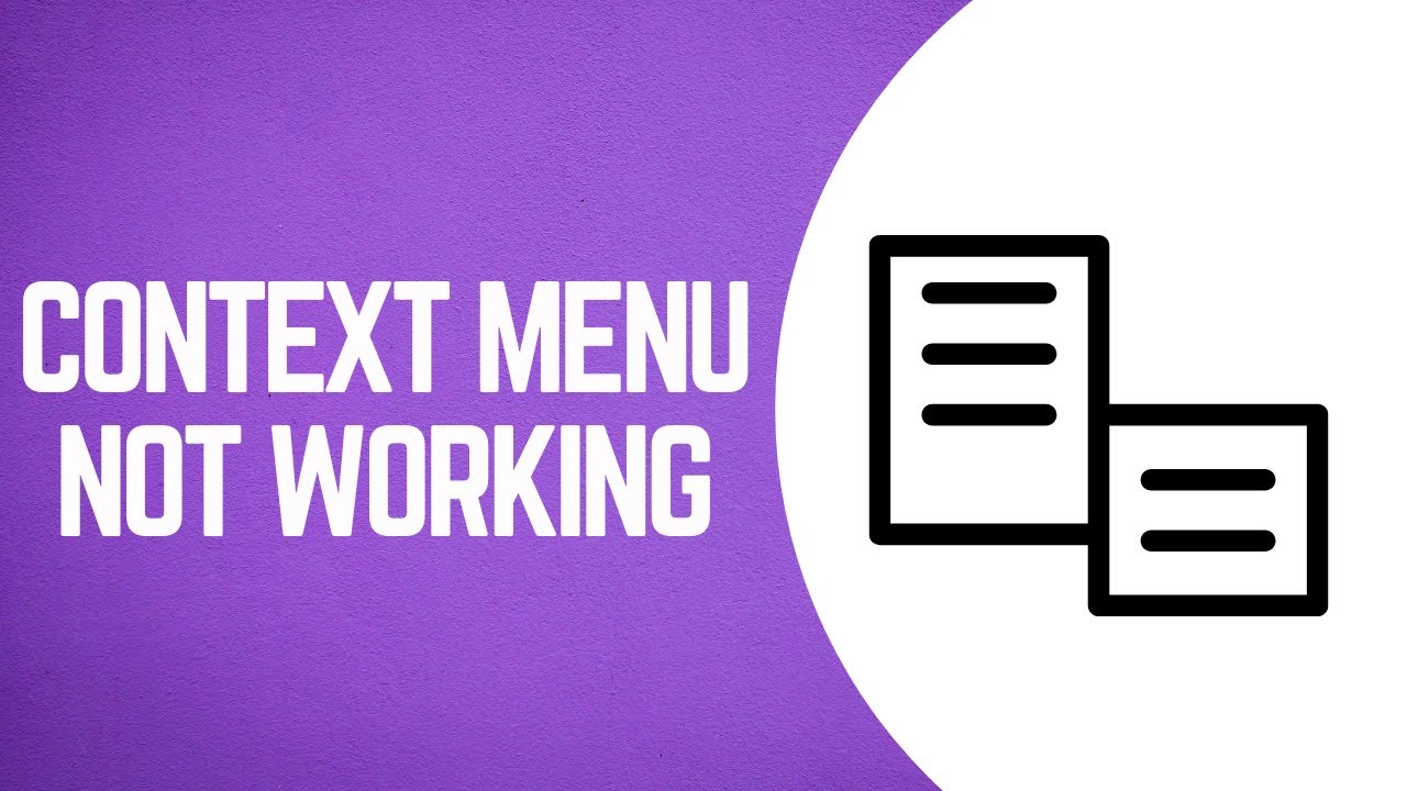 Right Click Context Menu Not Working - YouTube