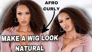 🔥 Afro Curl with SILKY Hair 🚫 NO TANGLES 🚫 NO DAMAGE to Hairline Lace Wig Install