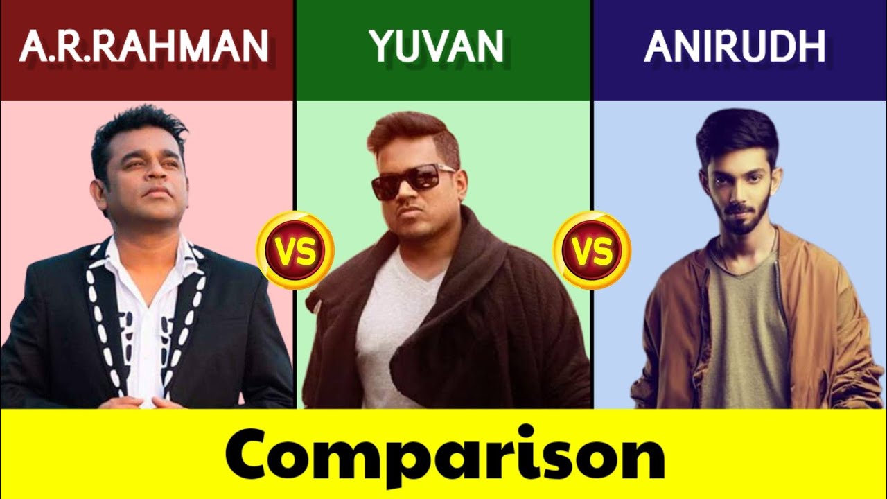 ARRahman vs Yuvan Shankar Raja vs Anirudh Ravichander  Music Director Comparison  Mobile Craft