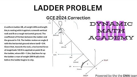 HOW TO  SOLVE LADDER PROBLEM. GCE math correction.