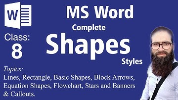 Class No: 8 - MS Word , Insert Tab, complete Shapes options in Urdu/Hindi