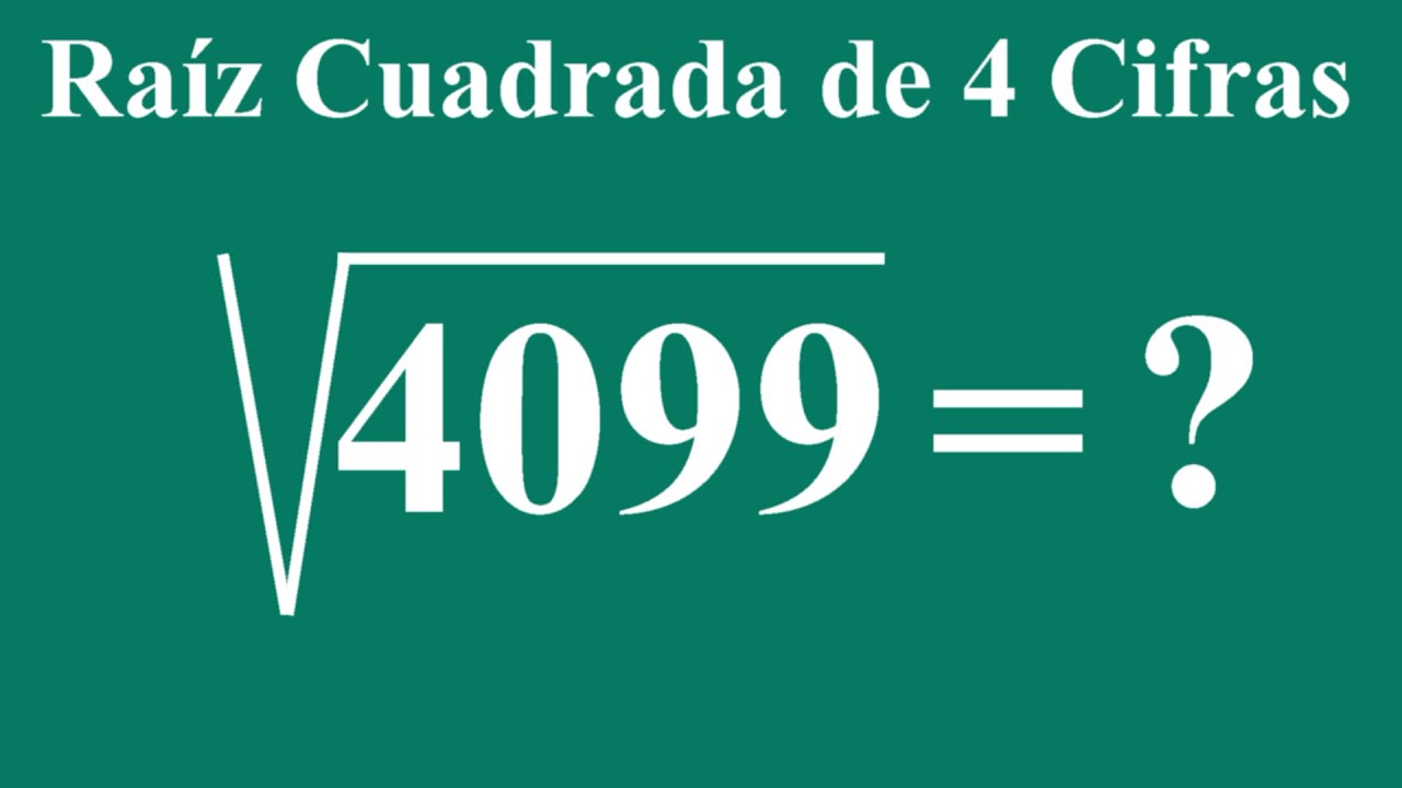 Como Resolver Una Raiz Cuadrada De 5 Cifras