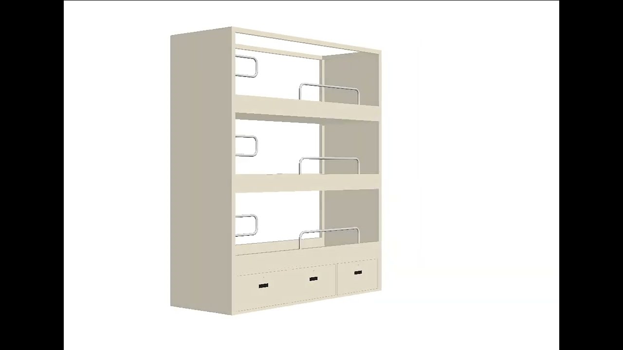 SANYON Marine Furniture Metal Triple Bunk Bed with Three Drawers-1650mm Height-SYB-012