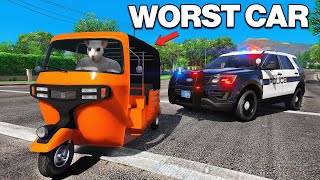Running from Cops with WORST Cars.. GTA 5 RP