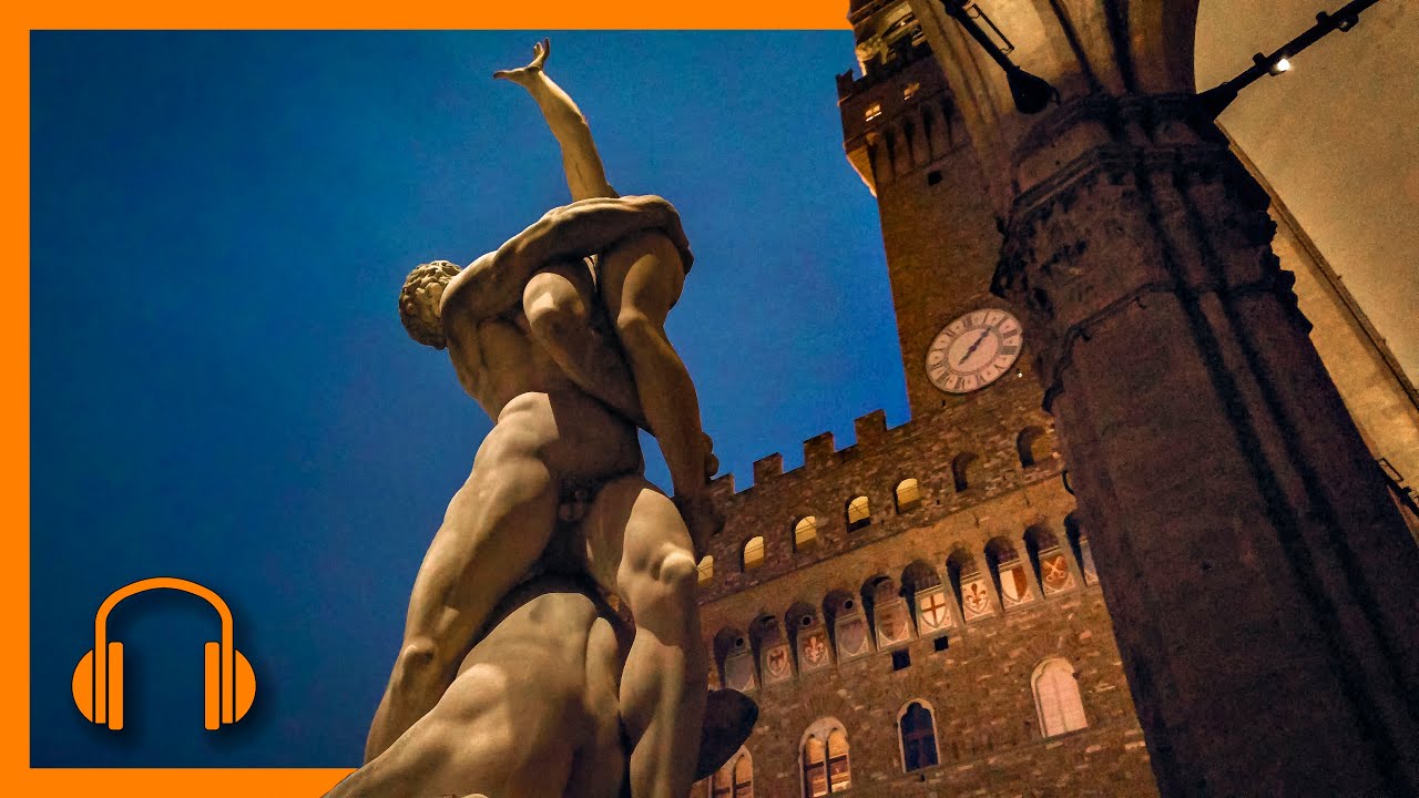 Бинауральная запись 3D 🎧 Тур по Флоренции, Италия | Прогулка во время рождественского сезона | 4K⁶⁰