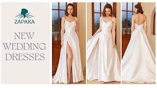 ZAPAKA 2022 White Satin Sweetheart Wedding Dress with Slit High Quality screenshot 1