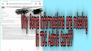 TDC Odd Semester Examination|| Why some Informations are missing in the admit card?? Fully Explained
