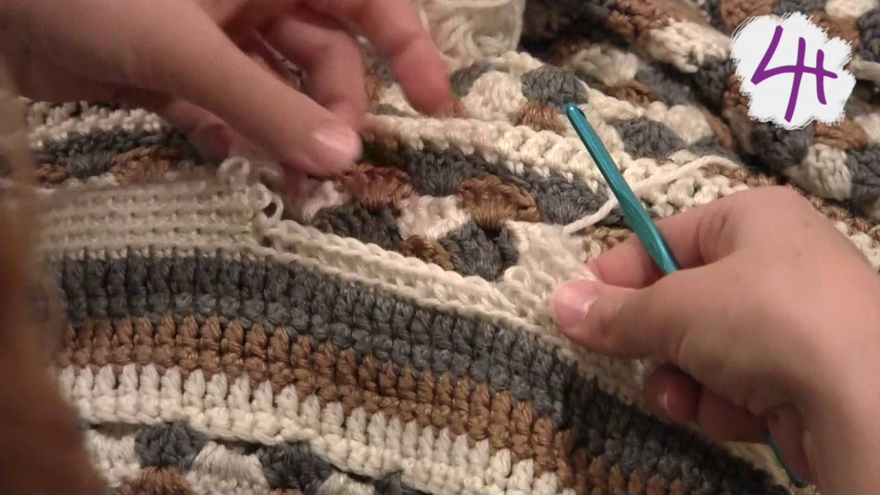 How To Repair Crochet Blanket Edge - YouTube
