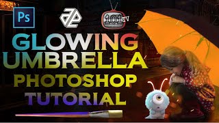 GLOWING UMBRELLA PHOTOSHOP FANTASY MANIPULATION TUTORIAL screenshot 4