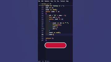 PATTERN-69||Alphabet Pattern|| C++ || C language tutorial🔺📘📕 #shorts #programming #c