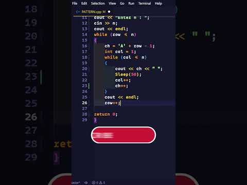 PATTERN-69||Alphabet Pattern|| C++