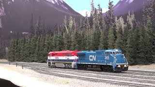 Layout Update - April 2021: Atlas CN Dash 8-40CW, CP Banff Station Printed Walls...