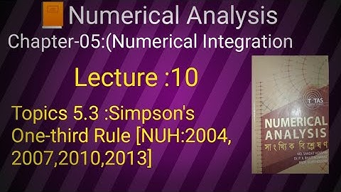 Numerical Analysis// Honours 3rd year// Chapter 05: Numerical Integration// Simpson
