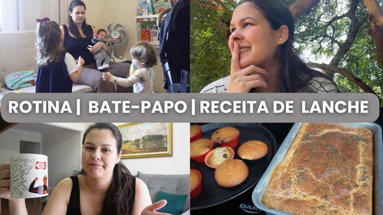 Rotina com 3 filhos, como faço minhas coisinhas sendo mãe, receita de torta de frango e muffins