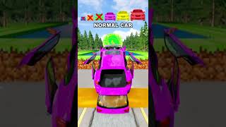 Big &amp; Small Cars vs Minecraft Water Pit #2 - #BeamNG.drive #shorts