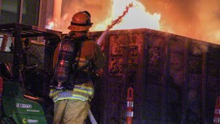 LAFD Engine 58: Roll Off Dumpster Fire